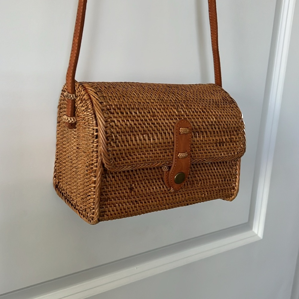 Nordstrom Brand Hard Straw Box Shoulder Bag